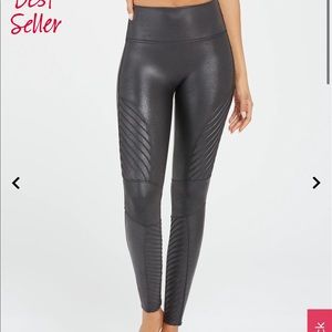 Spanx faux leather moto leggings - never worn